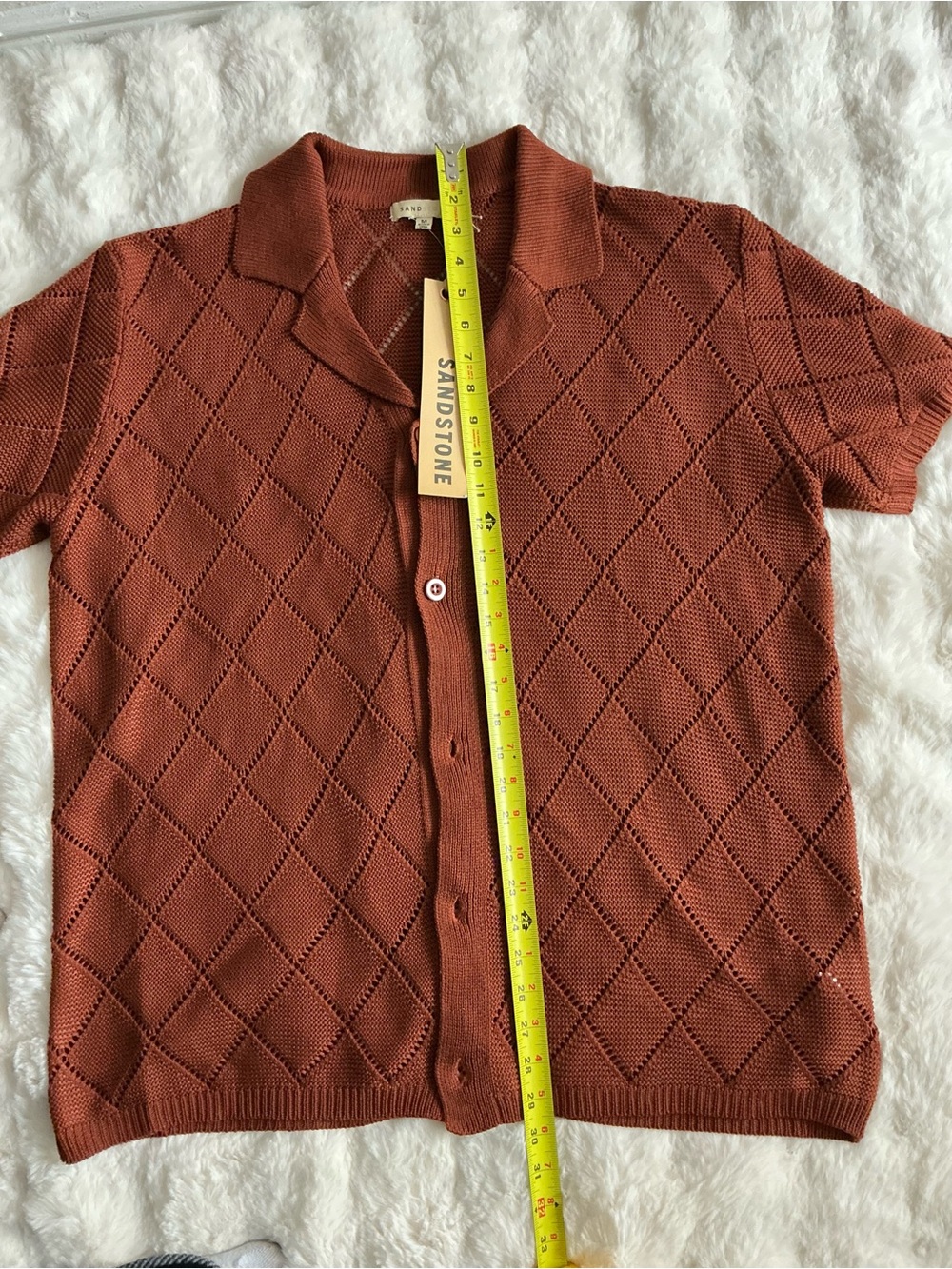 AND Men's Rust Open-Collar Short-Sleeve Button Shirt - Picture 4 of 9